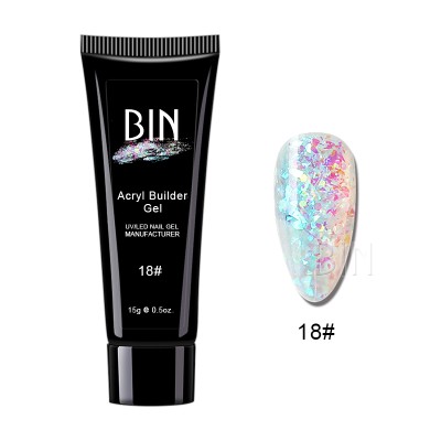 BIN Glitter Shinning Extension Nails builder Poly Gel