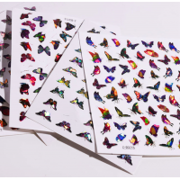 BIN Laser 3D colorful butterfly wall nail stickers