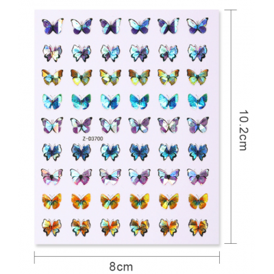 BIN Laser 3D butterfly nail stickers