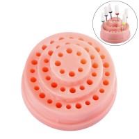 New Wholesale 48 Holes Pink Nail Drill Bit Holder Exhibition Stand Display With Nail Art Container Storage Box Manicure Tools