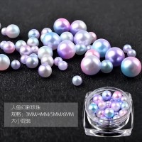 BIN  3D Nail Art round Mermaid gradient ramp Effect Pearl decoration