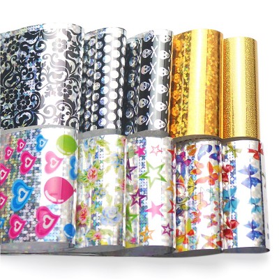 BIN Shiny quality finger nail foil paper rolls wraps transfer laser nail transfer foil For Nails Beauty